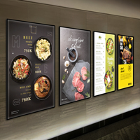 Boîte à lumière LED ultra-mince pour menu, panneau publicitaire, affichage lumineux pour restaurant, magasin de détail, fabricant OEM