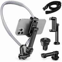 Support de téléphone portable pour le cou, bras de support réglable, support mains libres pour téléphone portable avec corps en ABS, PC et silicone