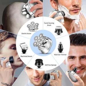 Recortadora de Barba 5 en 1, Afeitadora Eléctrica para Hombre, Recortadora de Pelo con 6 Cuchillas Flotantes, Resistente al Agua IPX6, Máquina de Afeitar Profesional - Product Image 6