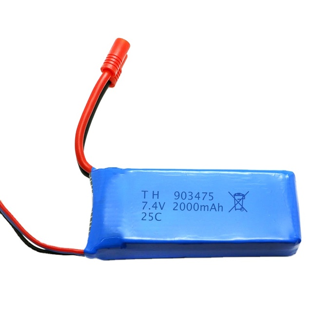 7.4V 2000mAh 25C Sima X8C RC LiPo Battery for Drone Use; Compatible X8W/X8G/X8HW Ringke 899 Accessories; Model 903475 Made China