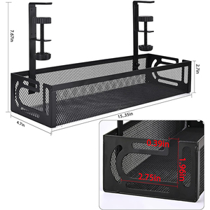 Barquette de gestion des câbles en métal flexible noire, organisateur de câbles sous le bureau - Product Image 4