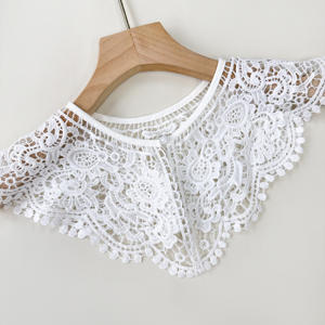 Venta al por mayor niños de punto de ganchillo cuello de encaje cuello ahueca hacia fuera el cuello falso personalizado desmontable cuello de encaje blanco para niños - Product Image 1