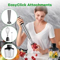 Mixeur Plongeant Filaire 1100W en Acier Inoxydable, Capacité 0,5L, Vitesse Variable en Continu, Commande par Déclencheur