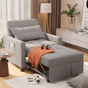 <span class=keywords><strong>Canapé</strong></span>-lit <span class=keywords><strong>convertible</strong></span> 3-en-1 en tissu lin moderne pour appartement, salon, bureau – Vente en gros - Product Image 1
