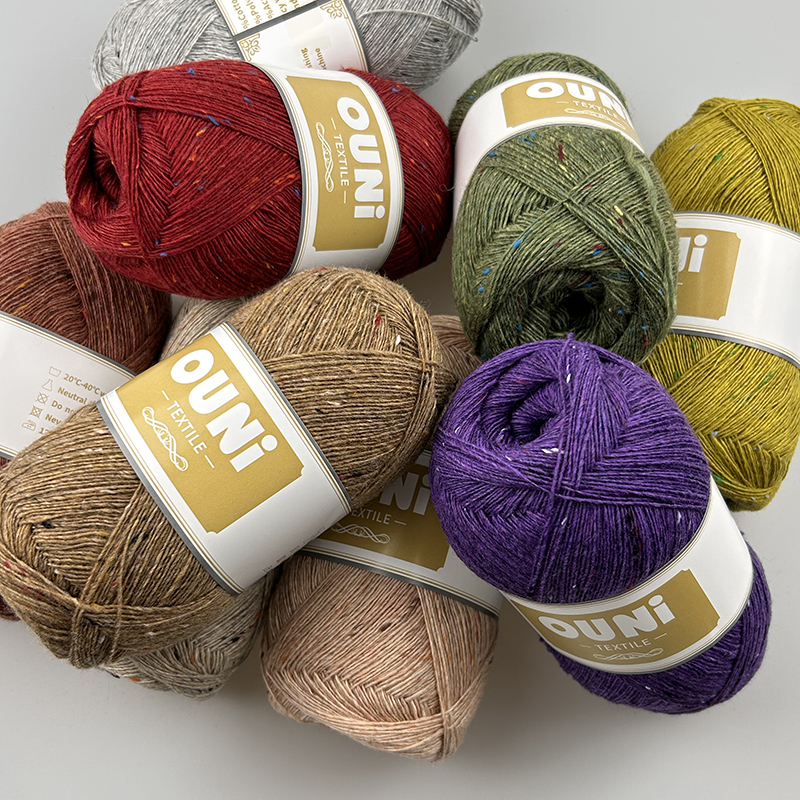 Hand Knitting & Machine Knitting Knot Yarn 2/16Nm 50% Wool 50%nylon Blend Yarn High Quality Wool Blend Color Speckle Yarn