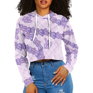 Abbigliamento Drop Shipping donna personalizzato Aloha hawaiana Maile e Mokihana stampa donna felpa con stampa ombelico su richiesta - Product Image 4