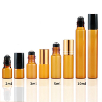 Bouteille rouleau de parfum de luxe Conteneur de déodorant portable 1ml 2ml 3ml 5ml 10ml 15ml Bouteille à rouleau en verre transparent avec couvercle doré