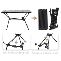 Table de camping pliante compacte ultra-légère en aluminium portable de haute qualité pour l'extérieur
