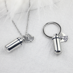 Kalung liontin kalung guci silinder perhiasan kremasi baja tahan karat untuk perhiasan abu kenangan - Product Image 5