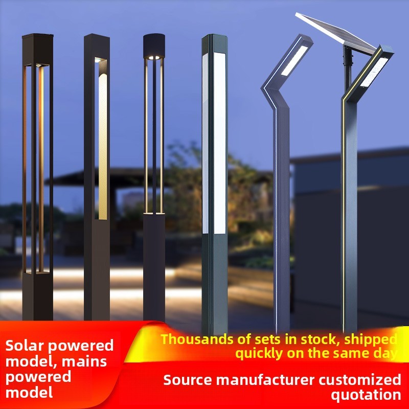 Raylutchtech 3M Aluminum Solar Powered 30W LED Garden Light IP65 Waterproof Courtyard Landscape Lamp 36 Hours Lighting Modern