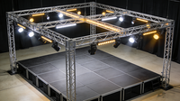 Système de scène modulaire portable pour petits événements, scène en aluminium réglable pour mariage, promotion, spectacle scolaire