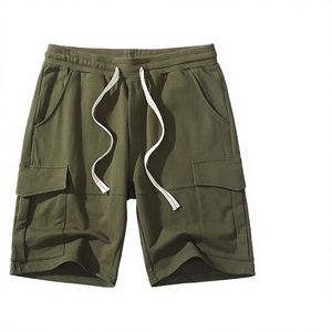 Shorts cargo d'été imprimés style hip-hop respirants en tissu peigné avec cordon de serrage 100 % coton et polyester pour hommes, coupe oversize unisexe à jambes larges - Product Image 2