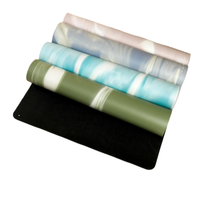 Tapete de Yoga y Pilates Ecológico de 5mm de Grosor, Antideslizante, de Goma PU sin Olor, 183cm de Largo, Plegable, en Colores Contrastantes, 3000g