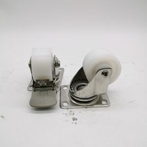 Schwer belastete obere Platte schwenkbare Gesamt bremse 2,5 "PA Nylon Rad Gleitlager Edelstahl SUS 304 Nachlauf - Product Image 5