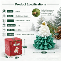 Bougie parfumée en cire de soja pour arbre de Noël, bougie décorative aromatique de Noël, cadeau de Noël, ornement de Noël, décoration de mariage, décoration de la maison, cadeau