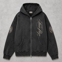 Sweat-shirt en coton épais pour homme, imprimé, à fermeture éclair intégrale, coupe décontractée, couche extra épaisse, hiver, grande taille, streetwear, veste à fermeture éclair