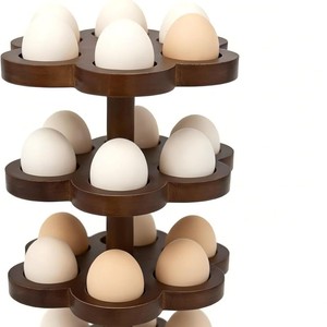 Support à œufs rotatif en bois à 5 niveaux empilables pour les célébrations de Pâques, rangement de bureau - Product Image 5