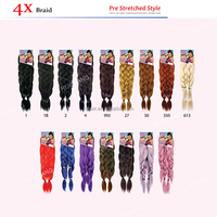 Vaste Offre Spéciale 4X 4 faisceaux ensemble 38 pouces 165g pré-étiré Jumbo tressage Yaki cheveux mèches d'extension synthétiques pour Afro Box tresses