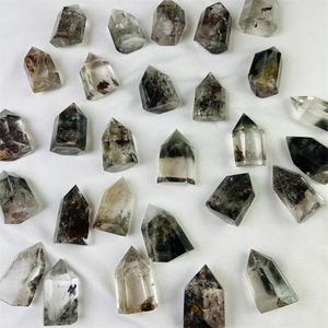 Bán Buôn Tự Nhiên Reiki Màu Xanh Lá Cây Vườn Ma Thạch Anh Tháp Chữa Bệnh Phantom Tinh Thể Thạch Anh Điểm <span class=keywords><strong>Wands</strong></span> Cho Thiền Trang Trí - Product Image 6