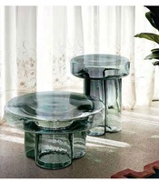 Großhandel moderne Designer möbel Nordic Style Hotel Gold Runde Glas Couch tisch Runde Glocke Seite Couch tisch