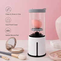 Nettoyeur de pinceaux de maquillage automatique, nettoyeur de pinceaux portable, machine de nettoyage en silicone pour pinceaux et éponges de maquillage