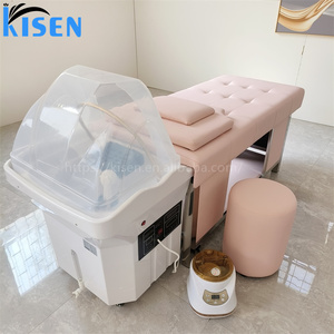 Nouveau lit de massage thaïlandais rose Kisen avec fumigation et circulation d'eau multifonctionnelle sans plomberie pour shampoing - Product Image 2