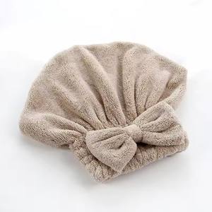 Serviette à cheveux en bambou, turban de douche en microfibre avec nœud, serviettes à cheveux absorbantes à séchage rapide pour femmes, anti-frisottis - Product Image 4