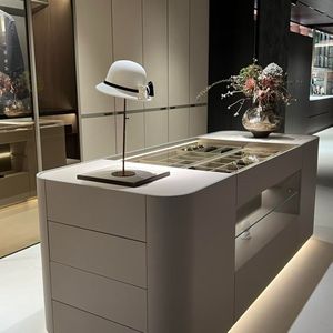 Modern Luxury Villa Home Bedroom Cloakroom Modular Open Walk in Glass Door Solid Wood Design Custom - Product Image 5