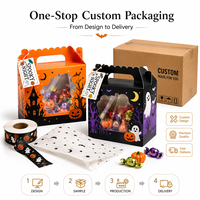 Kreatives Design Tragbare Umweltfreundliche Recycelbare Halloween-Süßigkeitenbox mit Griff Speziell Geformte Karton-Geschenkbox für Partyfavors