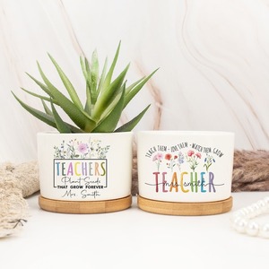 Pots en céramique Tables en pot Cadeau Plateaux en bambou Images personnalisées One-Piece Custom - Product Image 3