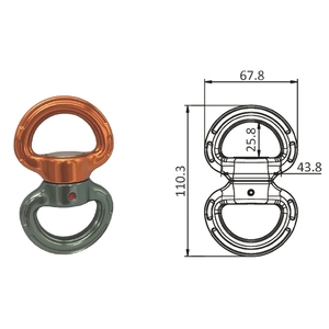 Connecteur pivotant 30kn, en alliage d'aluminium, avec roulement à billes, 14 pièces, à bas prix - Product Image 5