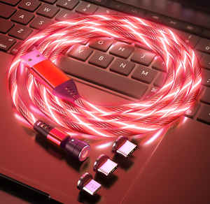 Cable magnético 3 en 1 para móvil, luz <span class=keywords><strong>led</strong></span> de rotación de 540 grados, carga rápida 3A, cable magnético de datos usb para iphone tipo c <span class=keywords><strong>micro</strong></span> - Product Image 4