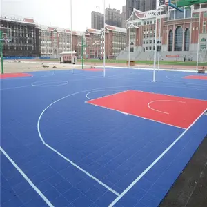 绿色地砖活动地板聚丙烯硬塑料地砖篮球场