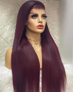 Sconto affare 12A grado Ombre scuro 99J colore profondo onda sciolta cuticola vergine allineato capelli umani 360 parrucche del merletto - Product Image 2