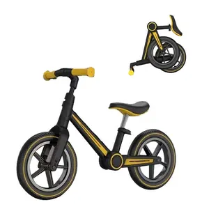 Folding Push Kids Balance Bike Toddler Children Baby Push Bike Aluminum 12 Inch Kids Balance Bike for Kids 2 year old children