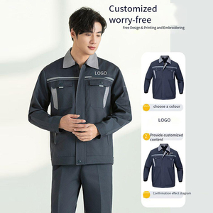 Combinaison <span class=keywords><strong>de</strong></span> <span class=keywords><strong>travail</strong></span> à manches longues pour hommes et femmes, veste uniforme personnalisée, résistante à l'usure et aux taches, avec poches pour outils. - Product Image 2