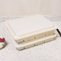 Barquette alimentaire jetable biodégradable en amidon de maïs à 15 compartiments pour raviolis, hamburgers, jus, sushis, nouilles, personnalisable, style chinois