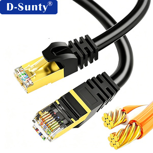 Factory Cat7 SFTP Ethernet Patch Cord 10Gbps 600MHz Gold Plated <b>RJ45</b> 28AWG Pure Copper LAN Network <b>Cable</b> for Router Xbox Server - Product Image 1