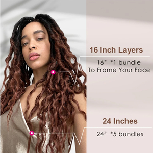 LEILONG <strong>Faux</strong> <strong>Locs</strong> Crochet Hair Queen <strong>Locs</strong> Ombre Brown Blonde Wavy for <strong>Black</strong> Women Pre-looped Synthetic Dreadlock Hair - Product Image 5