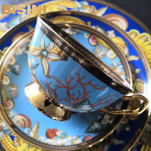 Juego de vajilla China de porcelana de estilo italiano, vajilla occidental de porcelana azul océano, juego de café - Product Image 5