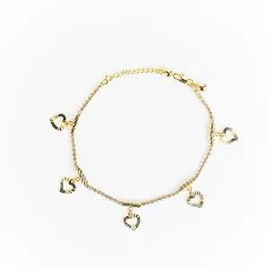2024 New Customizable Latest Design High Quality Brass Anklet Feet Chain 24k Gold Plated Women's Feet Chain Jewelry