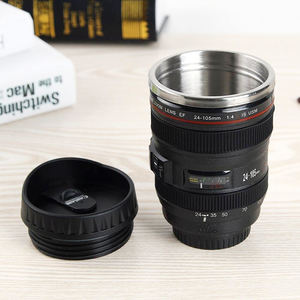 13.5oz isolé caméra lentille tasse à café en acier inoxydable lentille tasse Thermos - Product Image 3