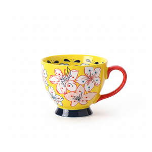 Dessiné à la main Relief céramique luxe écologique cadeaux d'affaires tasse haute valeur esthétique grande capacité personnalisable tasse de lait d'avoine - Product Image 1
