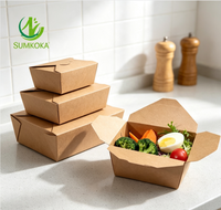 Boîte à repas écologique pour la restauration rapide SUMKOKA BPI Factory, emballage alimentaire en papier kraft à emporter