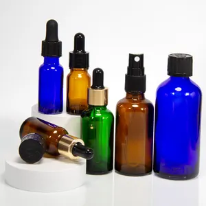 カラーマットフロスト5ml 10ml 15ml 20ml 30ml 50ml 100mlフロストガラスドロッパーボトル、ブラックホワイトシルバーリッド付き