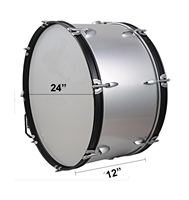 MUSIQUE INSTRUMENTALE OEM Tambour basse de marche 24 pouces x 12 pouces avec sangle