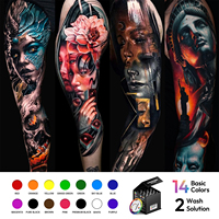Meilleures ventes 16 couleurs avec 30 ml d'encre de tatouage pour peinture corporelle Maquillage permanent Pigment colorant adapté à l'utilisation corporelle