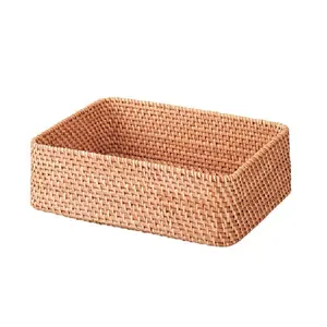 New Design Handcrafted Rattan Basket Handmade Storage Basket for Food, Fruits, Vegetable