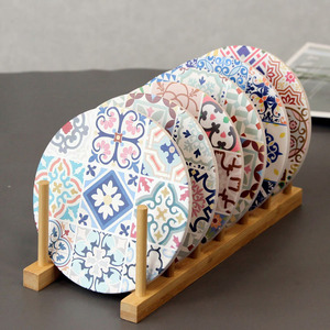 <span class=keywords><strong>Mandala</strong></span> impression thé café boissons en gros céramique dégringolé pierre sous-verre pour cuisine Table bureau - Product Image 1