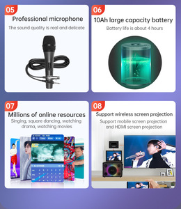 เครื่องคาราโอเกะออลอินวัน หน้าจอสัมผัสไร้สาย ระบบสมาร์ทปาร์ตี้ บลูทูธ แอนดรอยด์ พร้อมลำโพงและไมโครโฟน - Product Image 6